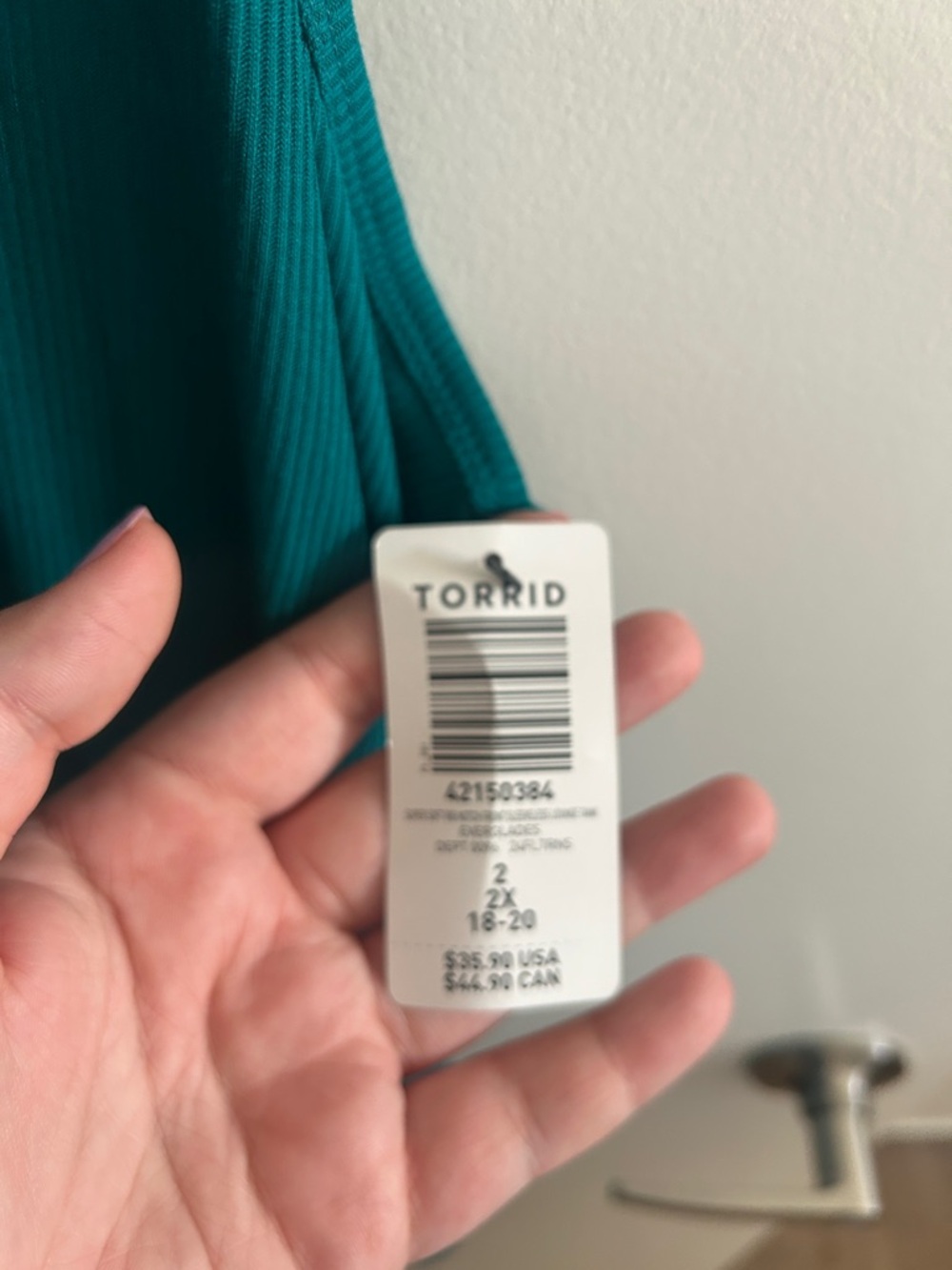 Super Soft Teal Tank Top – Women’s Sleeveless V-Neck - size 2xl - Picture 3 of 3